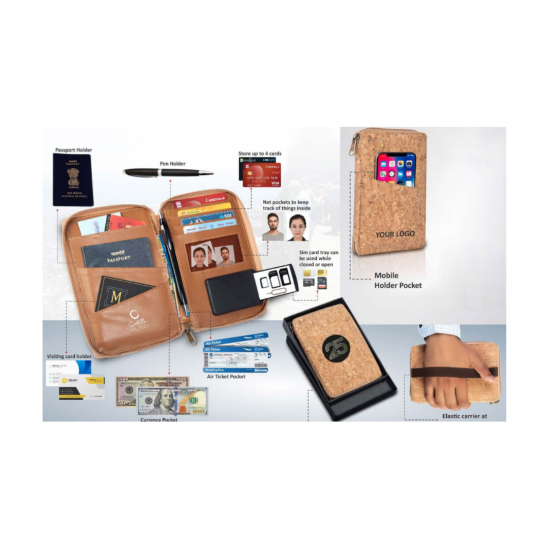 Eco-Friendly Cork All-In-One Passport Holder