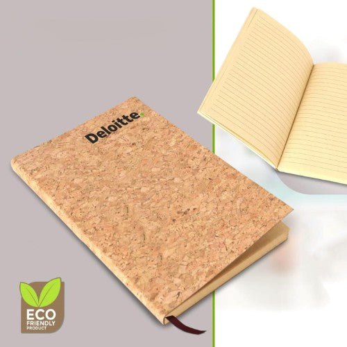 Cork Eco Friendly A5 Notebook With Memorandum & Bookmark Ribbon| 80 Gsm Sheets | 160 Undated Pages