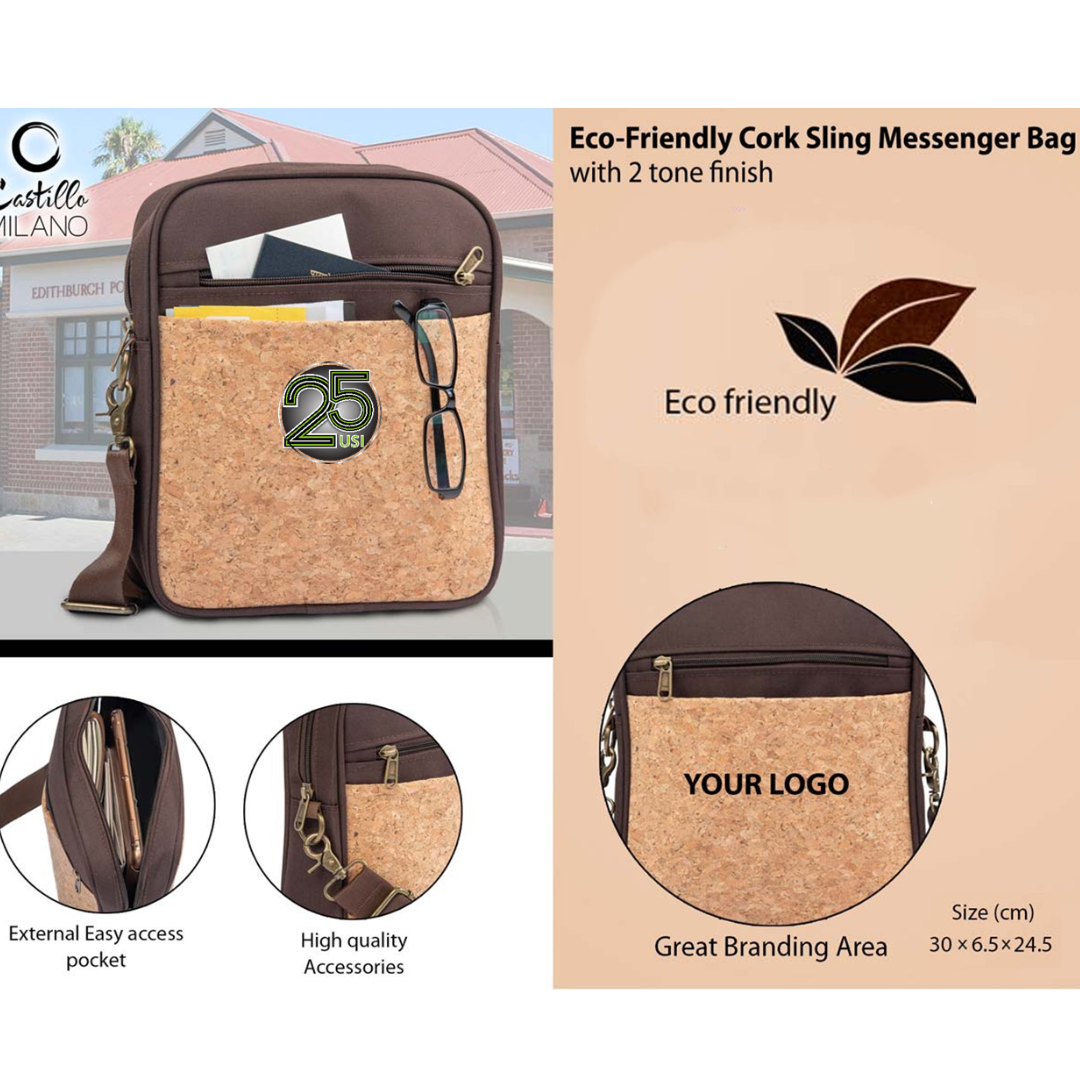 Eco-Friendly Cork Sling Messenger Bag