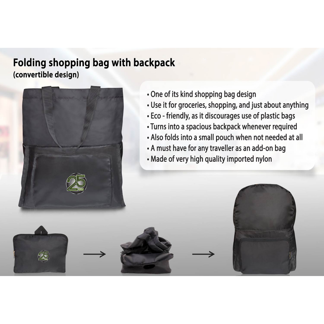 Folding Shopping Bag With Backpack