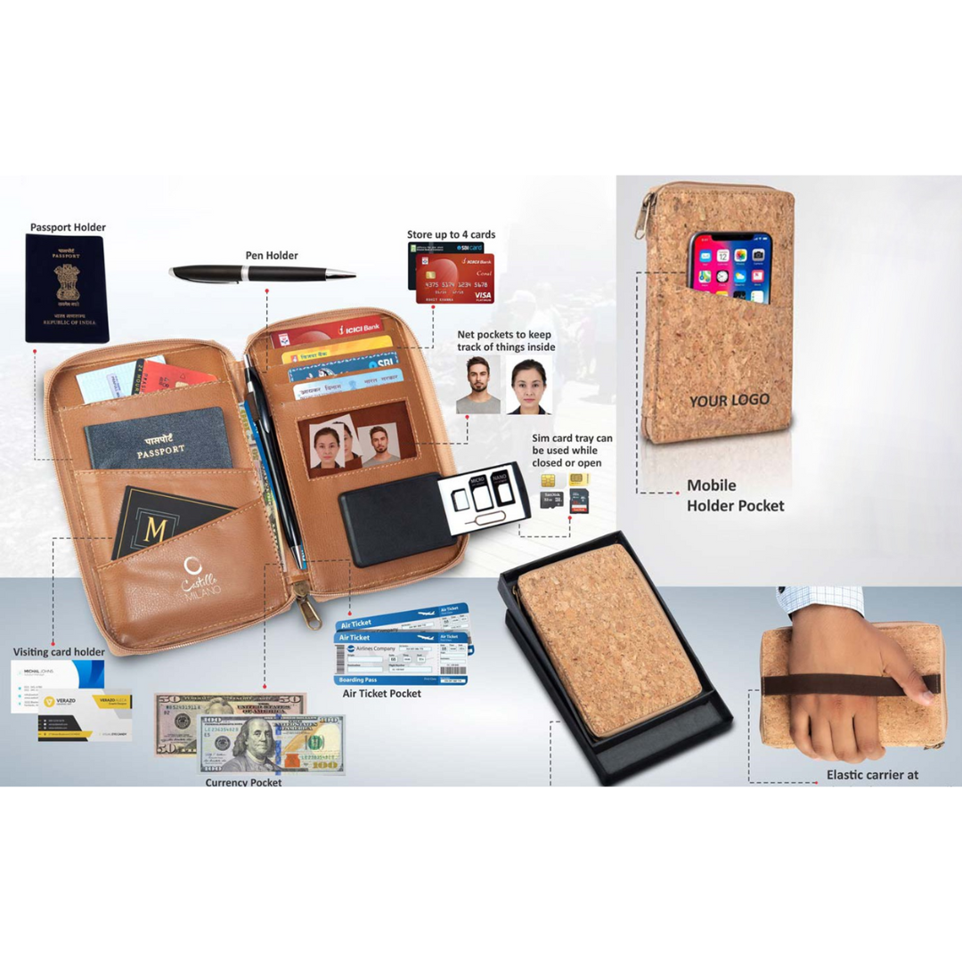 Eco-Friendly Cork All In 1 Passport Holder