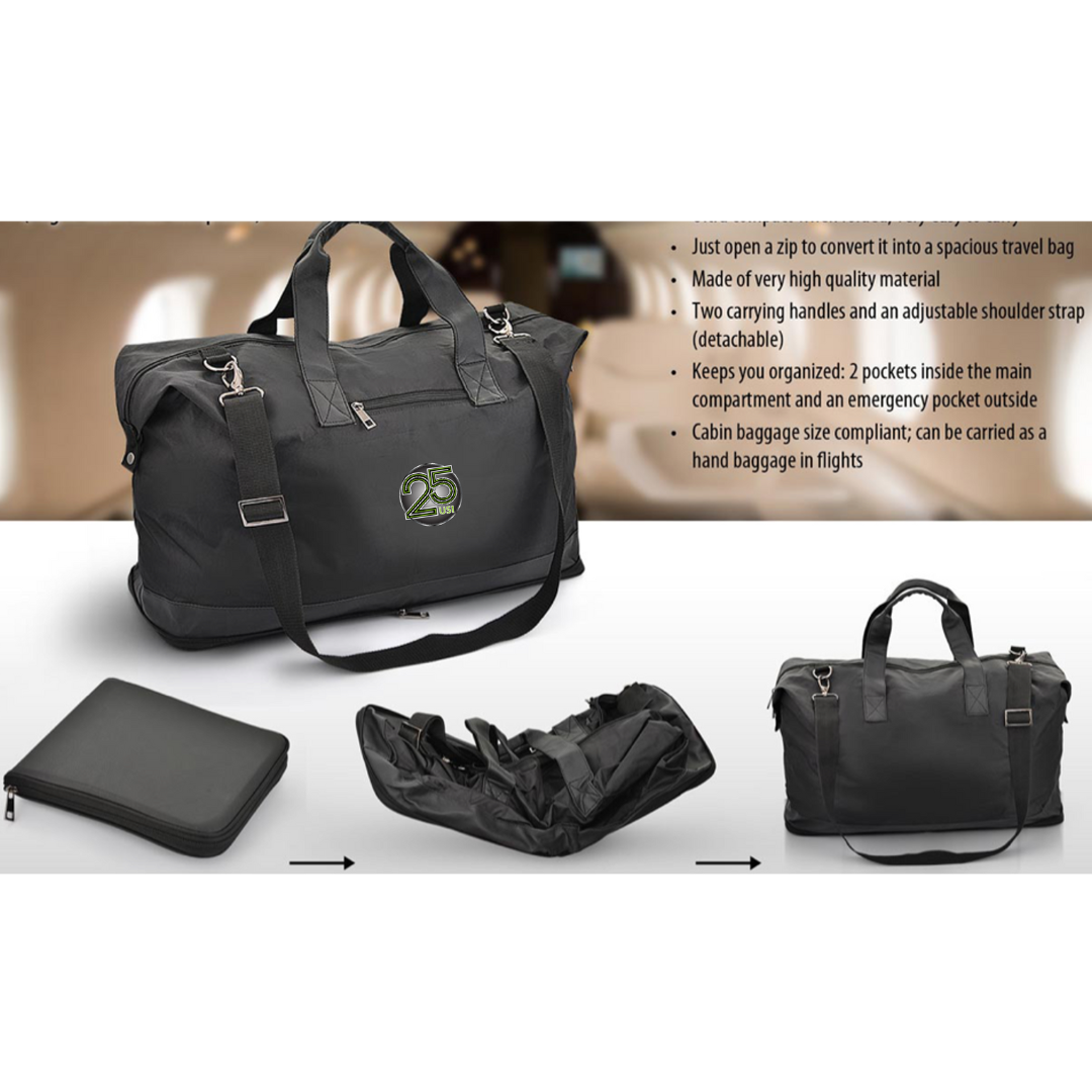 The folding leatherette travel bag