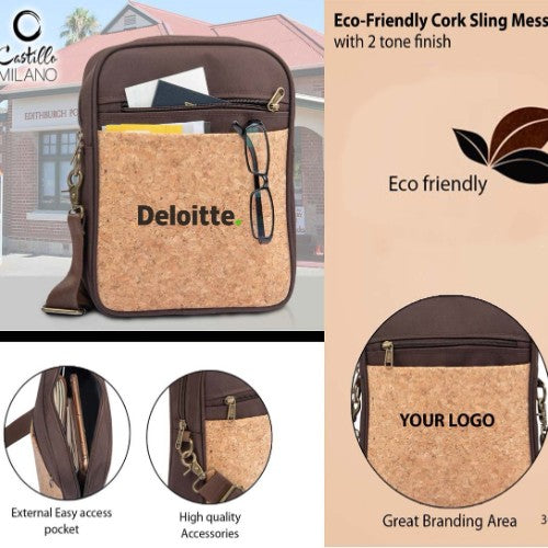 Eco-Friendly Cork Sling Messenger Bag