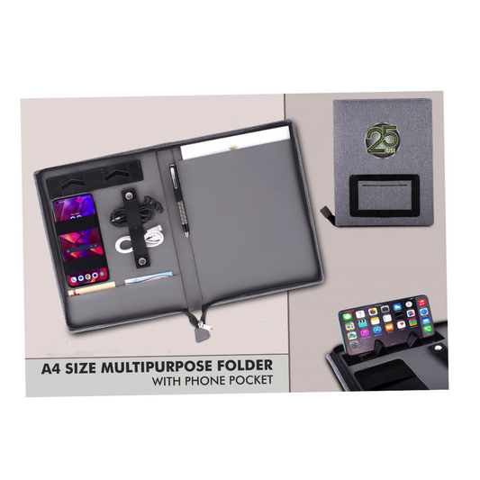 A4 Size Multipurpose Folder With Phone Pocket