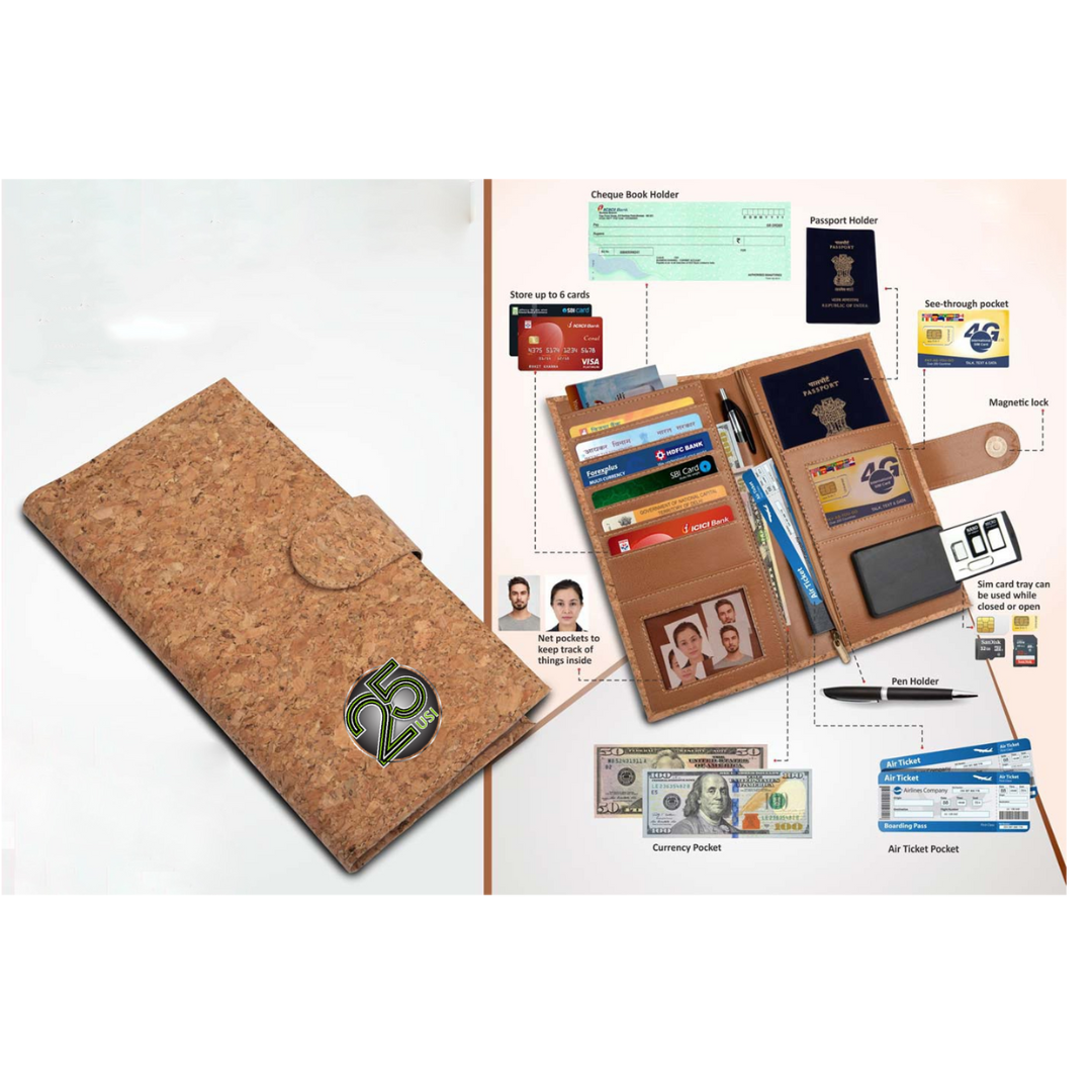 Eco-Friendly Cork Cheque Book Holder / Passport Holder