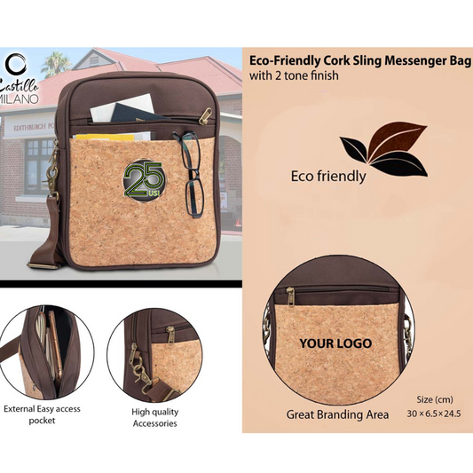 Eco-Friendly Cork Sling Messenger Bag