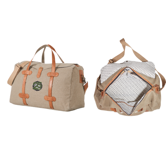 Brown 100% Cotton Canvas Duffel  Bag