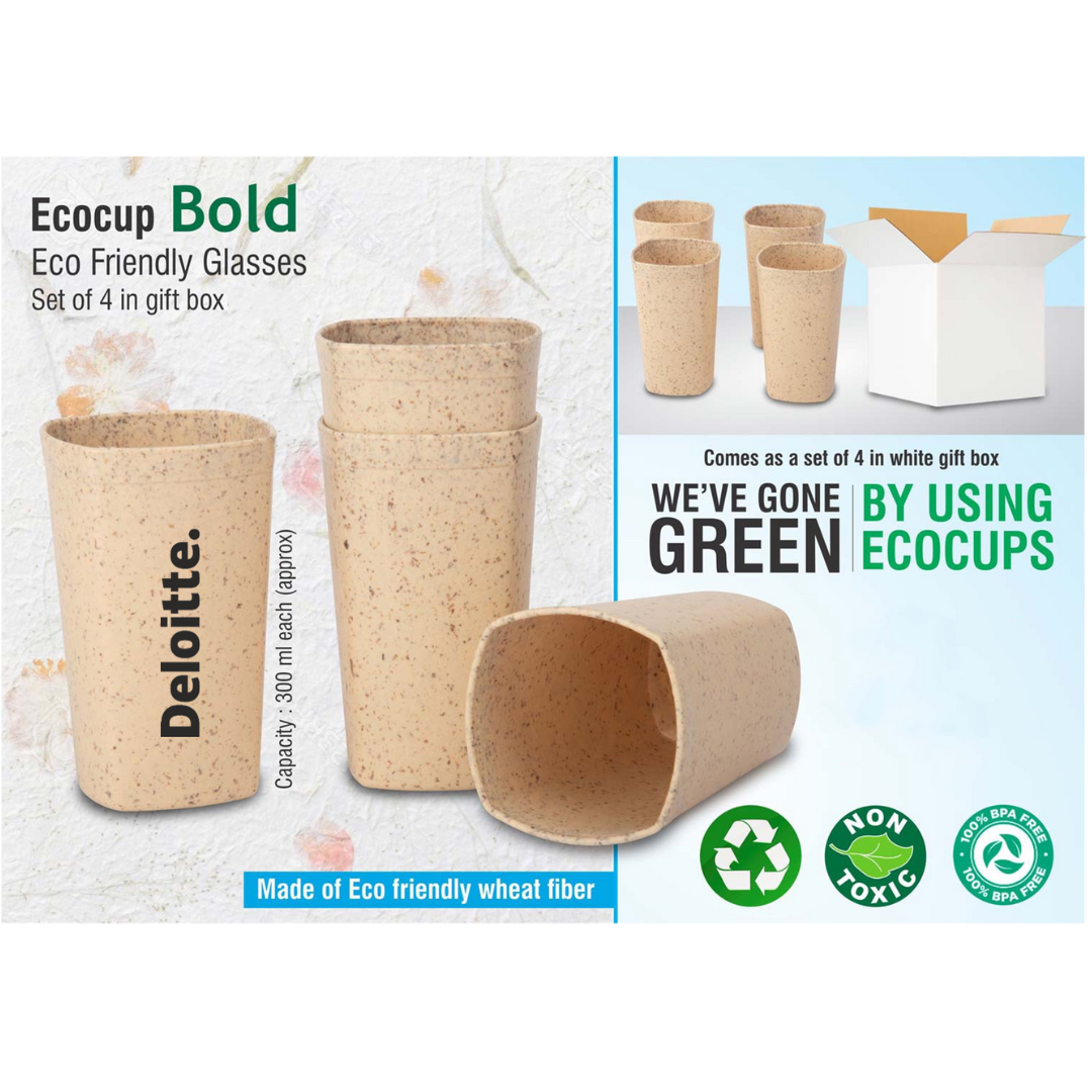 Eco Friendly Glasses | Set Of 4 In Gift Box