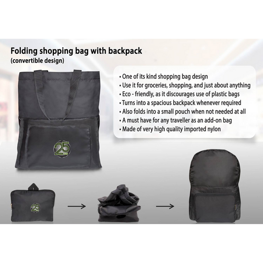 Folding Shopping Bag With Backpack