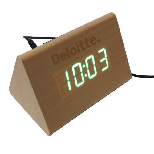 Triangle Wooden LED Clock
